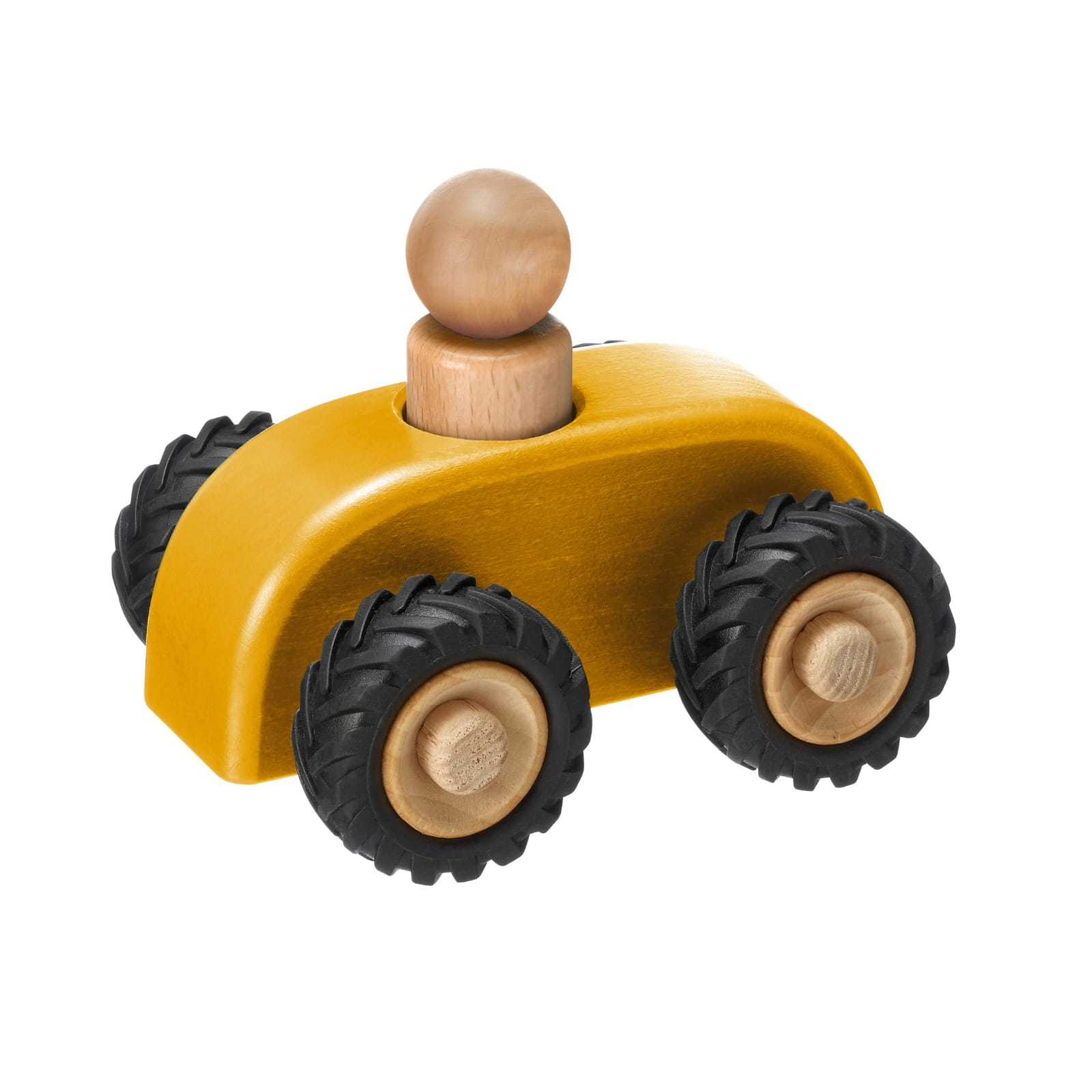 Fagus micro-car  gelb, mit 1 Püppchen, Länge 11 cm