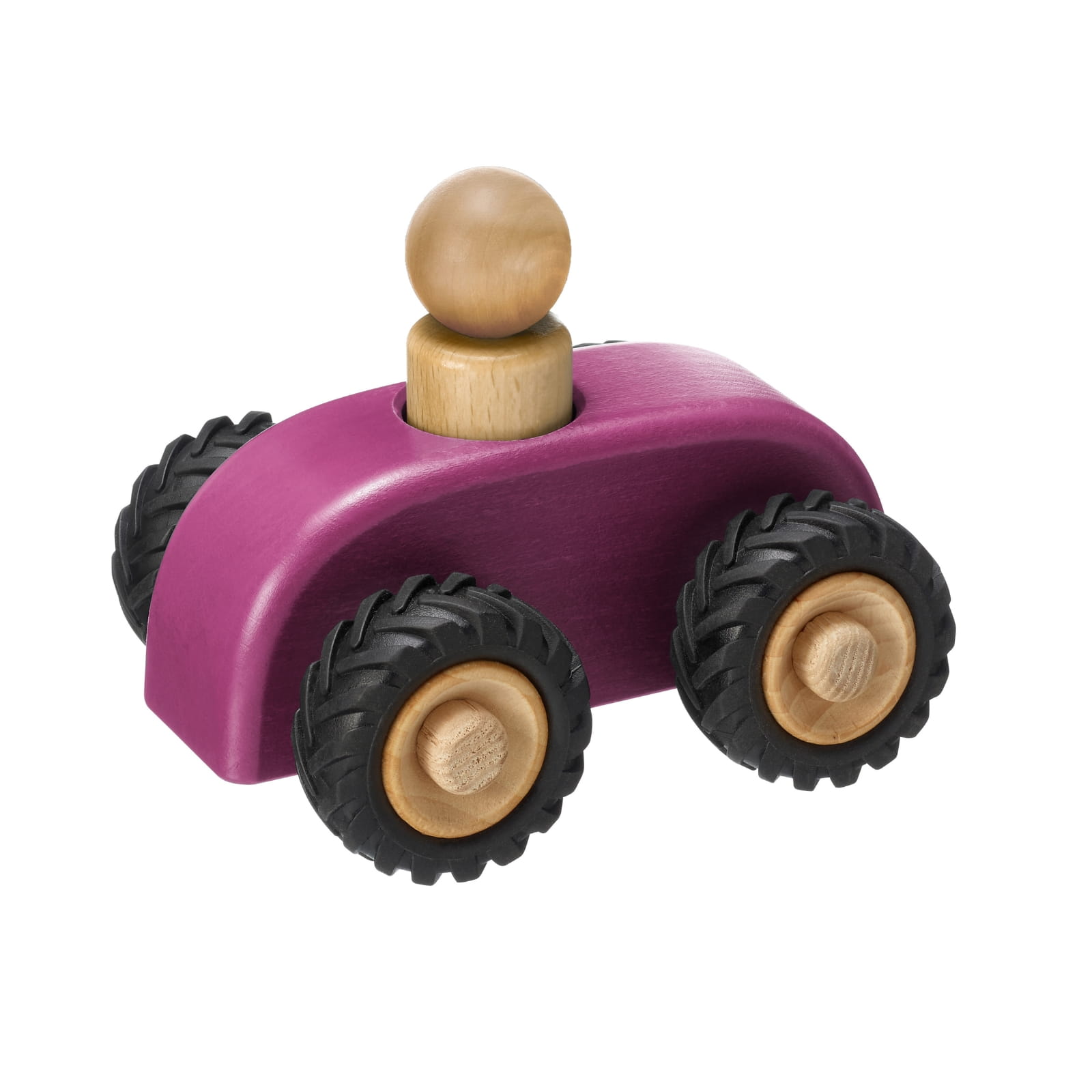 Fagus micro-car  lila, mit 1 Püppchen, Länge 11 cm